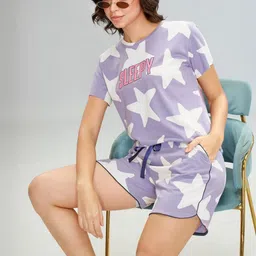 LOTIK Graphic Printed Round Neck Pure Cotton T-shirt With Shorts-image-99