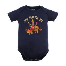 FFLIRTYGO Infants Durga Puja Printed Pure Cotton Round Neck Bodysuit-picture-5