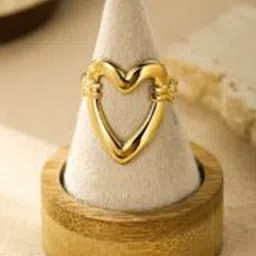 Just Lil Things Stainless Steel Open Heart Shaped Finger Ring-image-13