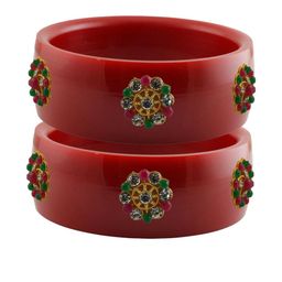 Vidhya Kangan Multi-Coloured Brass Bangles-image-80