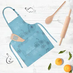 ArtzFolio Kids Blue & White Printed Cotton Aprons-image-125