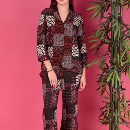 DARVI Printed Shawl Neck Shirt & Trousers-picture-21