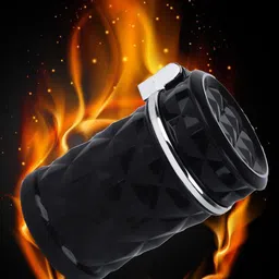 Flenzy Black & White Geometric Car Portable Ashtray-4