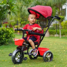 New Kids tricycle with mother handle canopy sunroof protection Rideons & Wagons Non Battery Operated Ride On-10