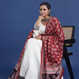 Taavi Bagh Hand Block Printed Pure Cotton Dupatta image 5