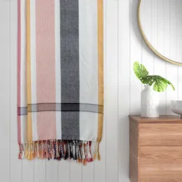 Myntra Elegant Homes White & Orange Colored 2 Pieces Striped Cotton 225 GSM Bath Towels-image-62