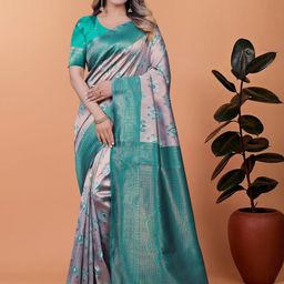 KALINI Blue Art Silk Sarees-image-93