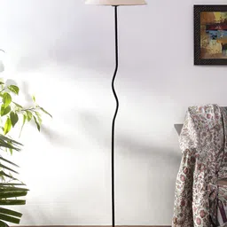 Devansh White & Black Iron Floor Lamp With Shade-12