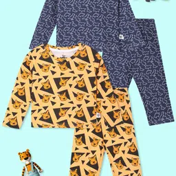 The Mom Store Kids Pack Of 2 Printed Pure Cotton Night suit-10