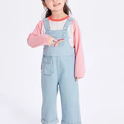 LULU & SKY Girls Denim Embellished Dungarees-25