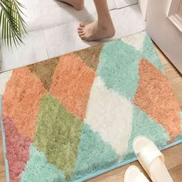 LUXEHOME INTERNATIONAL Rust & Green Anti-- Slip Textured 2200 GSM Bath Rugs-image-88