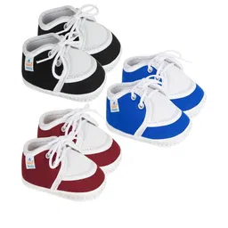 NESKA MODA 0 To 12 Months Baby Boys & Baby Girls Set of 3 Pair Combo Soft Cotton Lace Booties-image-73