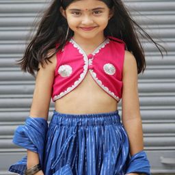 Mamma's Bear Girls Embellished Ready to Wear Lehenga & Blouse With Dupatta-image-62