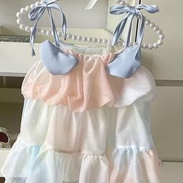 LULU & SKY Girls Colourblocked Shoulder Straps A-Line Dress-image-7