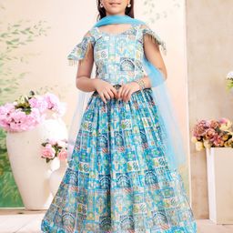 Aarika Girls Printed Beads and Stones Ready to Wear Lehenga & Blouse With Dupatta-picture-42