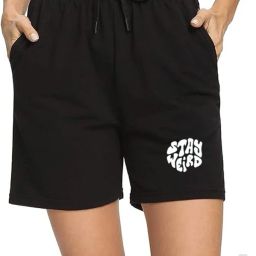 Printed Women Black Regular Shorts-image-25