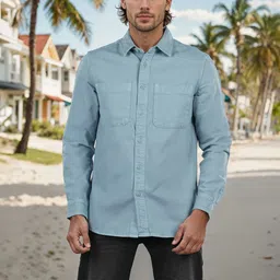 Celio Men Classic Fit Spread Collar Solid Cotton Casual Shirt-image-60