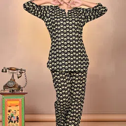 MISS REKHA Women Ethnic Motifs Printed Night suit-image-7