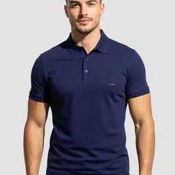 Dzant Men Air Max Solid Polo Collar Cotton Regular Fit T-shirt-picture-8