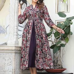 QBO FASHION Women Floral Printed Anarkali Kurta-image-32