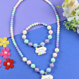 Asthetika Kids Girls Smiley Cloud Charm Necklace Bracelet Set-16