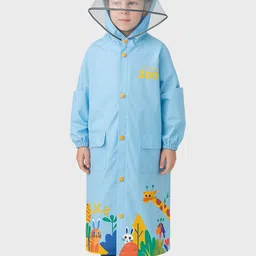 Little Surprise Box LLP Kids & Teens Blue Animal Print Knee Length Raincoat-image-94