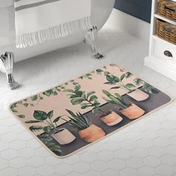 Kuber Industries Beige & Green Printed Bathroom Door Mat-image-76