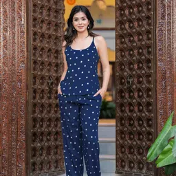 NNAVDHA Polka Dot Printed Top Shrug With Trousers Co-ords-picture-18