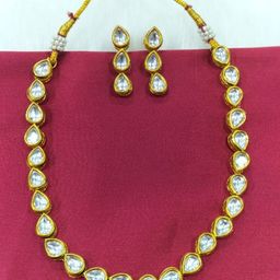 Knigght Angel Jewels Gold Plated Kundan Studded Jewellery Set-image-42