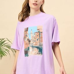 ANJIR Women Graphic Printed Round Neck Cotton Oversized T-shirt-image-20