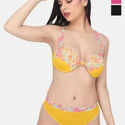 CURWISH Pack Of 3 Printed Mid-Rise Bikini Briefs P3L-04-2