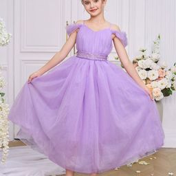 StyleCast x Revolte Girls Solid Round Neck Ruffles A-Line Dress-image-63