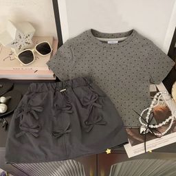 FOREVER FRIDAY Girls Polka Dot Printed Pure Cotton Round Neck T-shirt With Skirt-image-45