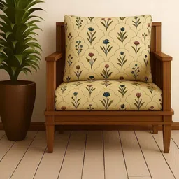STITCHNEST Yellow Printed 2 Piece Printed Lycra Sofa Cover-image-90
