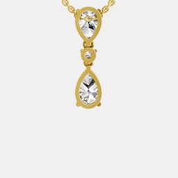 Sparkles Lab Grown Diamond 4.05 Ct Pear & Round Diamond Pendant Necklace-image-96