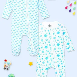 The Mom Store Infants Kids Pack of 2 Printed Pure Cotton Sleepsuits-image-95