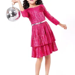 Hola Bonita Print Net Peplum Dress-image-28