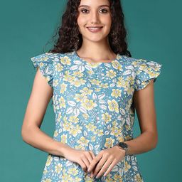 LIMEROAD Women Floral Print Round Neck Regular Top-image-45