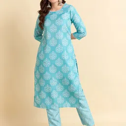 Anouk Rustic Ethnic Motifs Printed Straight Kurta With Trouser-picture-9