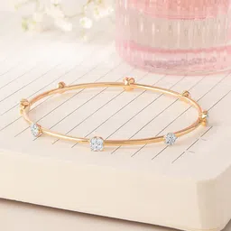 Mia by Tanishq Women 18 KT Timeless Shine Diamond Bangle-picture-4