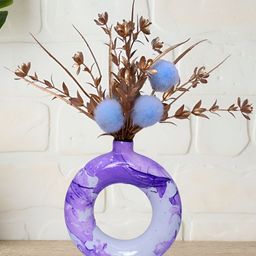 Aura Purple & White Donut Pot Showpiece-image-33