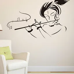 LANSTICK Black Music With Krishna Self-Adhesive Wall Sticker-image-73