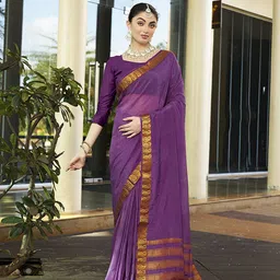 KAYOMMI Solid Zari Pure Crepe Banarasi Saree-16