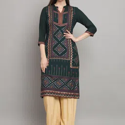 Anouk Women Geometric Embroidered Keyhole Neck Sequinned Liva Kurta-picture-3