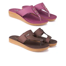 BERSACHE Women Set Of 2 T-Strap Flats-picture-45