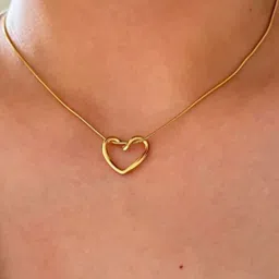 SUBHAGALANKAR 18KT Gold-Plated Stainless Steel Heart Shaped Pendant With Chain-5