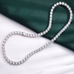Adoxy Unisex Silver-Plated Cubic Zirconia Studded Chain-image-66