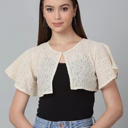 Dressitude Women Crop Tie-Up Shrug-39