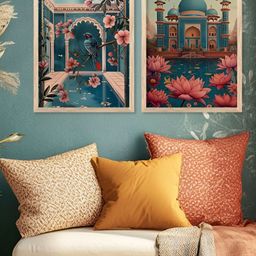 Kotart Blue & Pink 2 Pieces Floral And Botanical Wooden Wall Arts-picture-19