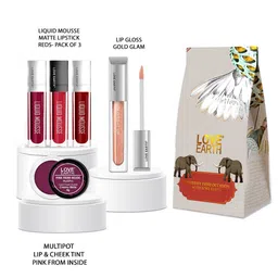 LOVE EARTH Set of Liquid Mousse Matte Lipstick with Lip Gloss & Lip-Cheek Tint-picture-39